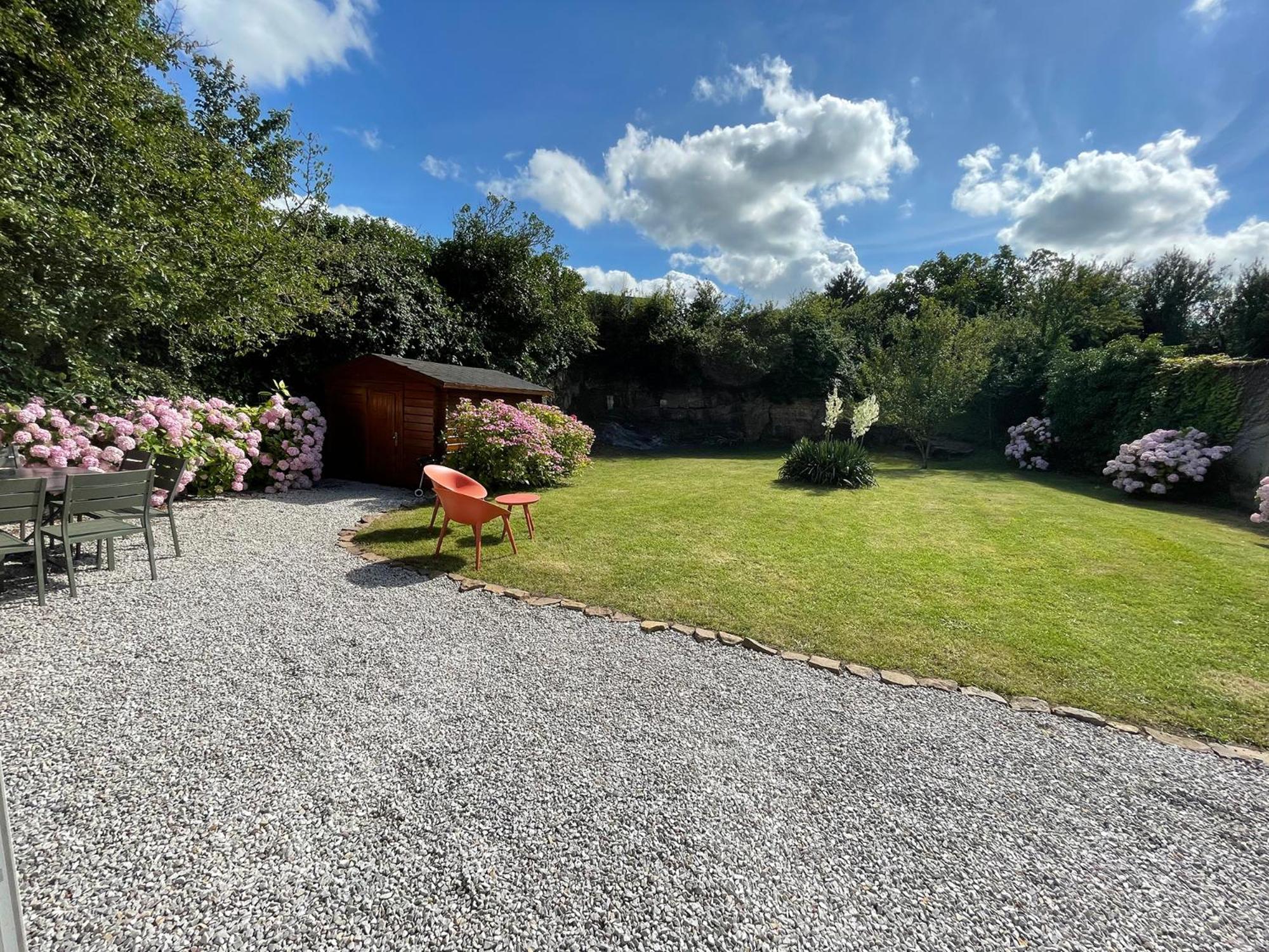 Maison de charme avec vue sur mer et jardin abrité Quinéville Esterno foto