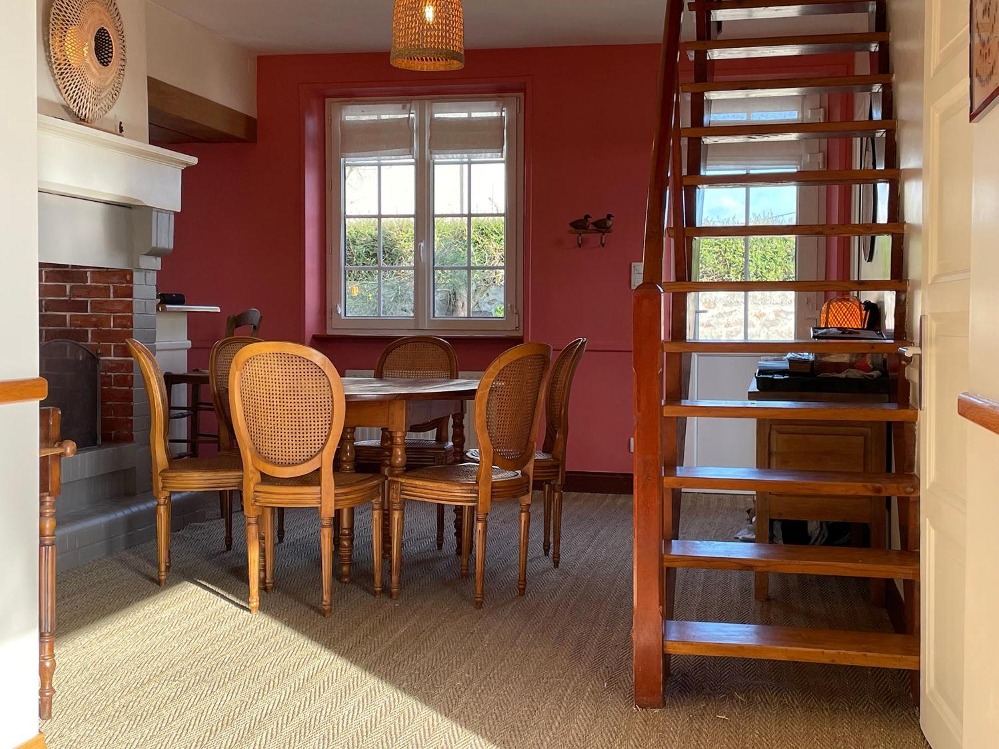 Maison de charme avec vue sur mer et jardin abrité Quinéville Esterno foto
